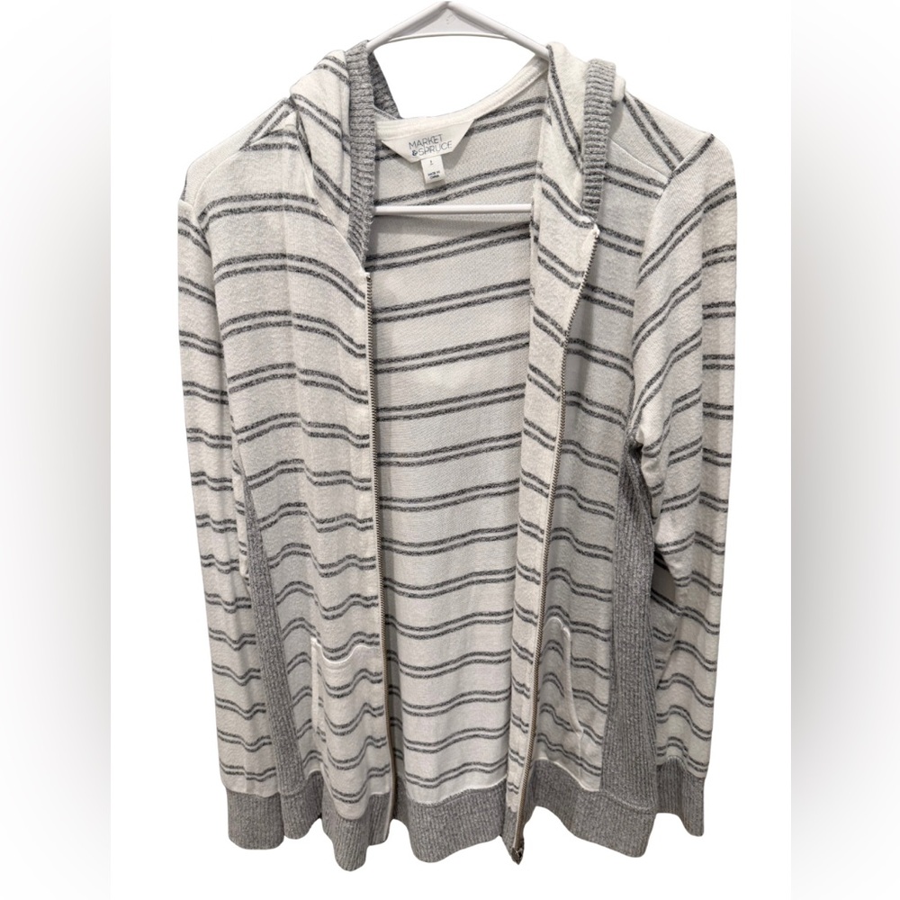 Market and Spruce striped full zip jacket